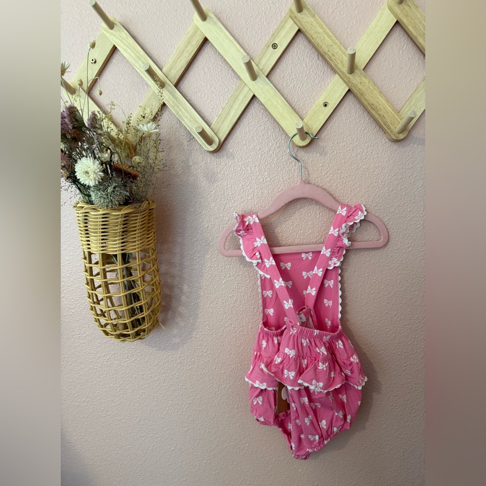 NWT Angel Dear Pink Bow Print Baby Romper - Picture 6 of 6